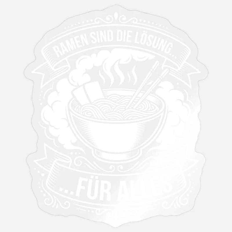 Ramen is the solution - Sticker size S (10 x 10 cm) - transparent glossy