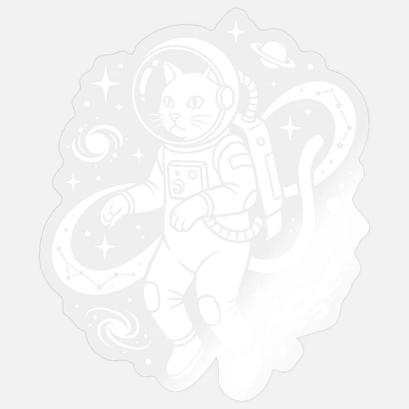 Space Explorer Kitty - Sticker Größe S (10 x 10 cm) - Transparent glänzend
