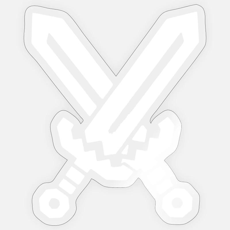 Pixel Schwerter 8-Bit RPG Sticker Größe S (10 x 10 cm)