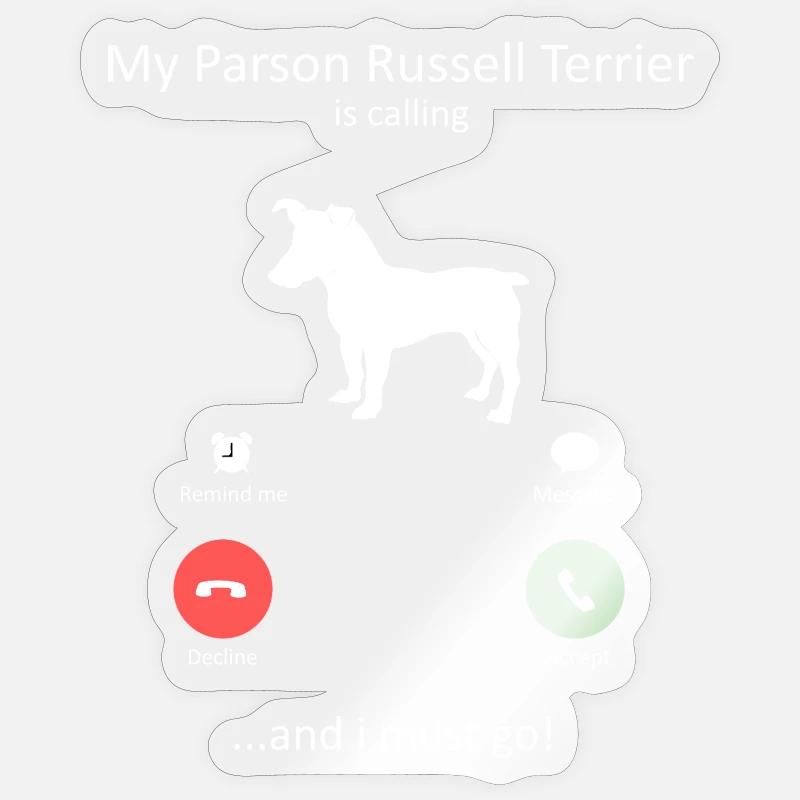 Parson Russell Terrier ruft lustigen Hund - Sticker Größe S (10 x 10 cm) - Transparent glänzend