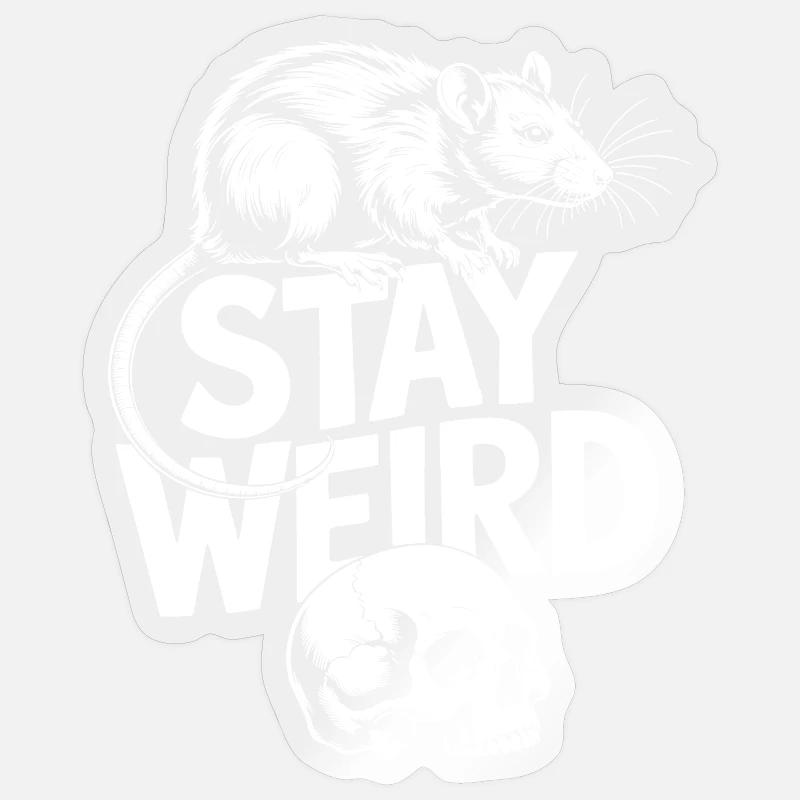 Bleib eigenwillig Ratte und Schädel Sticker Größe S (10 x 10 cm)
