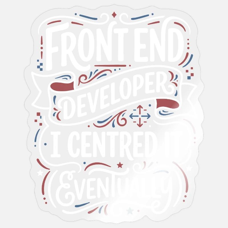 Développement frontend centré - Sticker taille S (10 x 10 cm) - brillant transparent