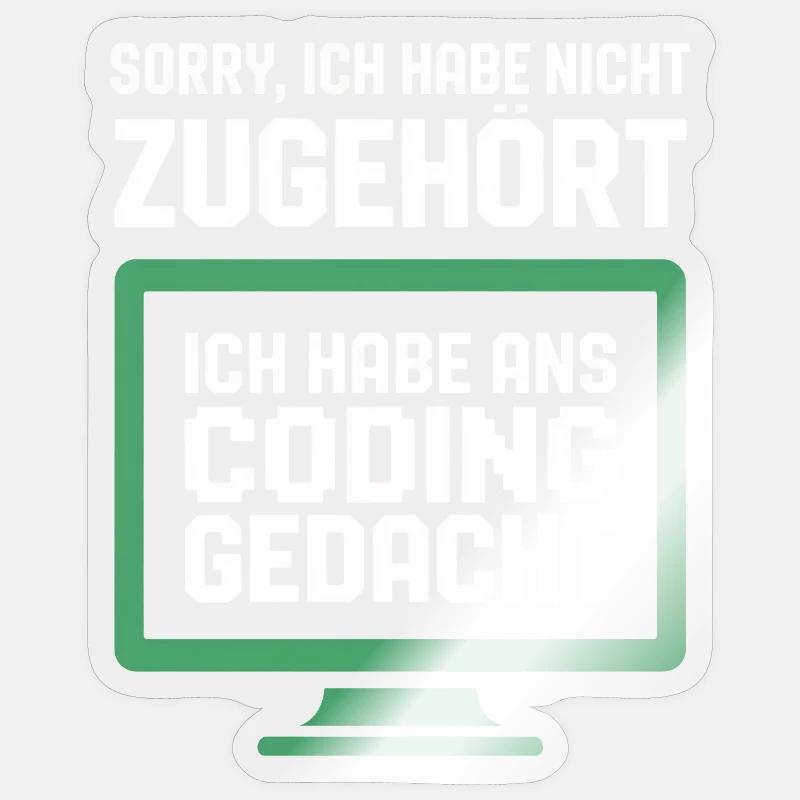 Coding Gedanke am Bildschirm - Sticker Größe S (10 x 10 cm) - Transparent glänzend