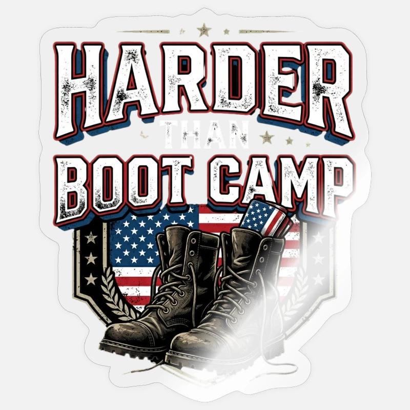 Army Mama Harder Than Boot Camp Sticker Größe S (10 x 10 cm)