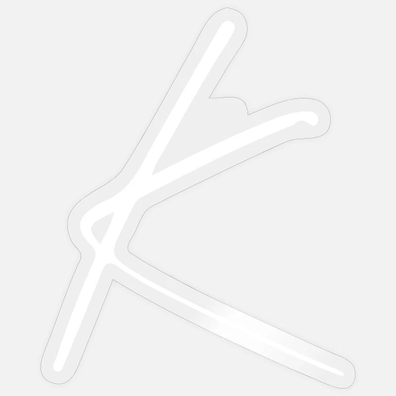 K - Sticker taille S (10 x 10 cm) - brillant transparent