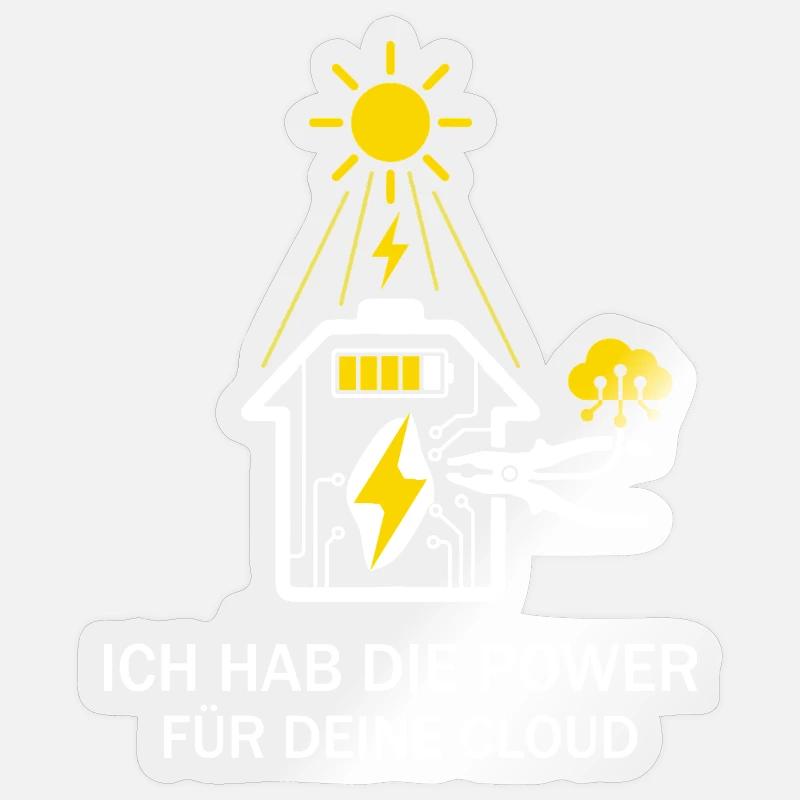 Solar Handwerker Cloud Power   - Sticker Größe S (10 x 10 cm) - Transparent glänzend