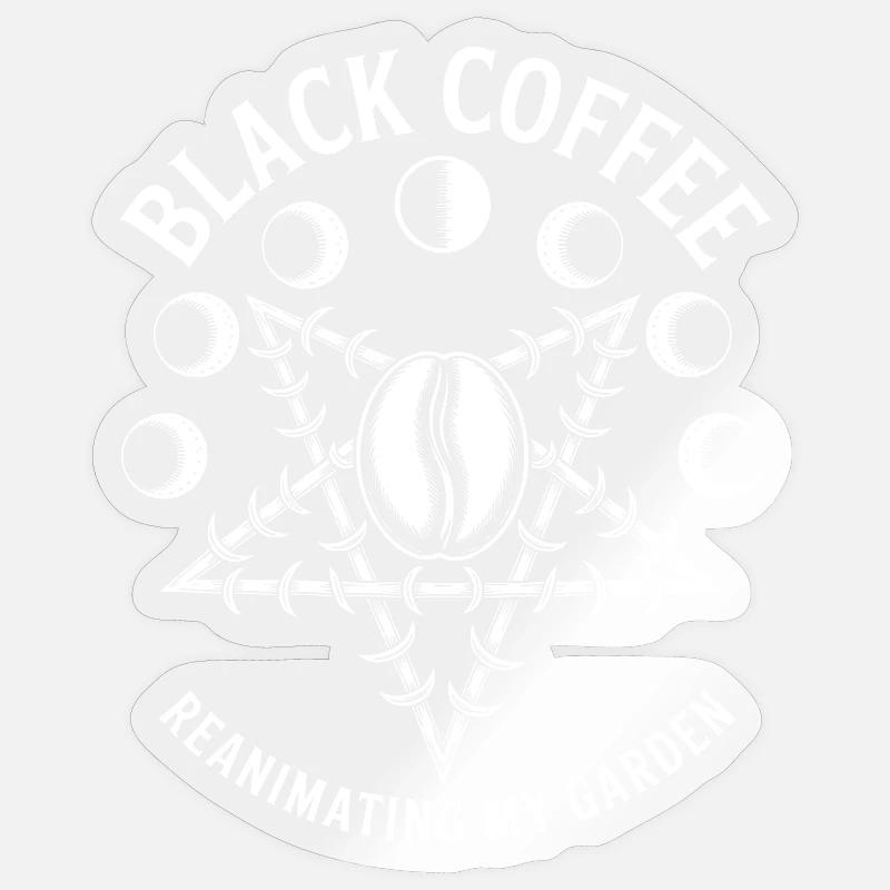 Renaissance du jardin de café noir - Sticker taille S (10 x 10 cm) - brillant transparent