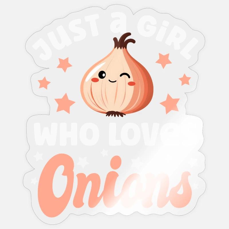 oignon - Sticker taille S (10 x 10 cm) - brillant transparent