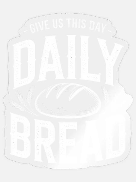 Daily Bread Bold Typografie-Logo - Sticker Größe S (10 x 10 cm) - Transparent glänzend