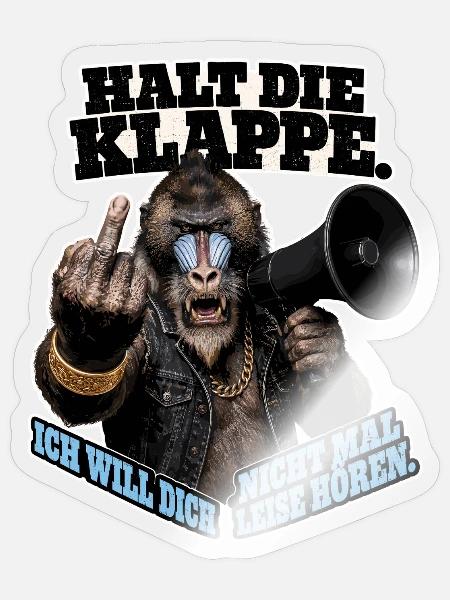 Ich will dich nicht hören - Sticker Größe S (10 x 10 cm) - Transparent glänzend
