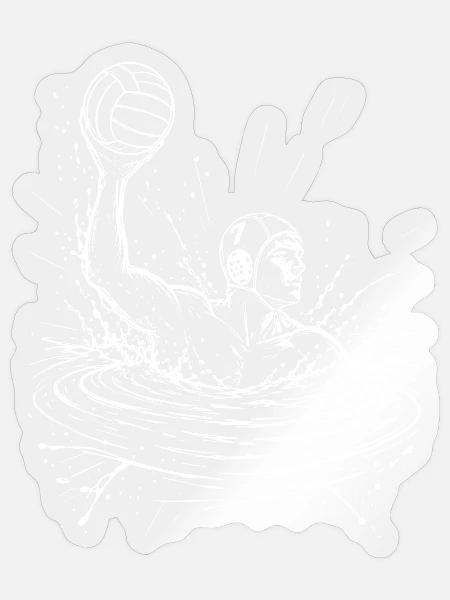 Wasserball - Sticker Größe S (10 x 10 cm) - Transparent glänzend
