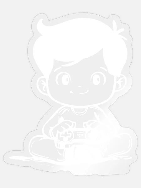 Videospiele Kinder Zeichnung - Sticker Größe S (10 x 10 cm) - Transparent glänzend