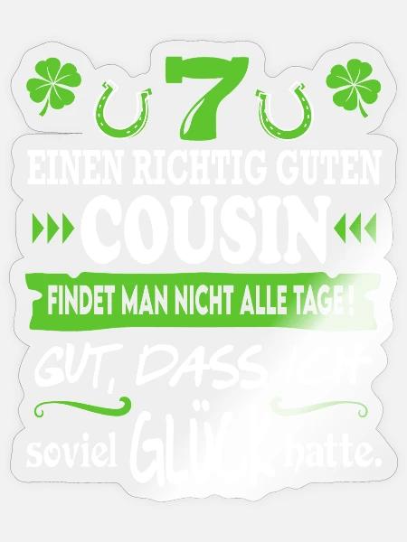 Bester Cousin Familie Glück Sprüche Family Lustig - Sticker Größe S (10 x 10 cm) - Transparent glänzend