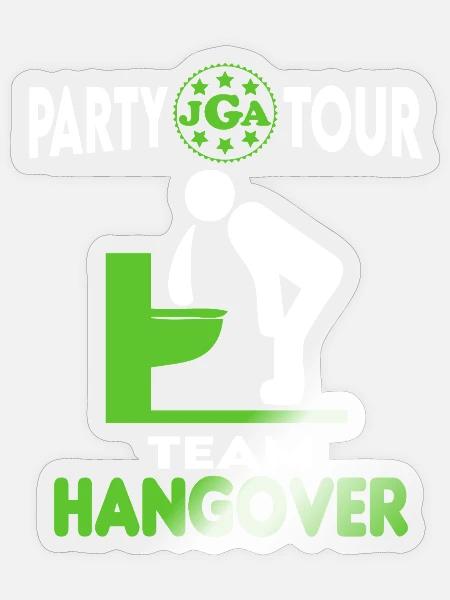 Junggesellenabschied Team Hangover Hochzeit Ringe - Sticker Größe S (10 x 10 cm) - Transparent glänzend