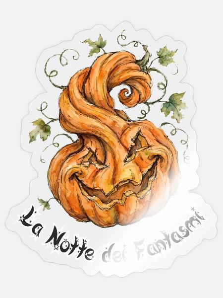 Halloween-Spiralkürbis - Sticker Größe S (10 x 10 cm) - Transparent glänzend