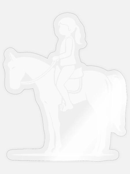Reiterin Silhouette auf Pferd - Sticker Größe S (10 x 10 cm) - Transparent glänzend