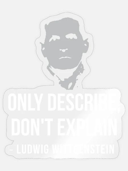 Wittgenstein-Zitatporträt - Sticker Größe S (10 x 10 cm) - Transparent glänzend