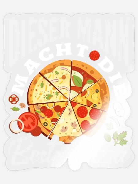 Dieser Mann Macht Die Beste Pizza - Sticker Größe S (10 x 10 cm) - Transparent glänzend