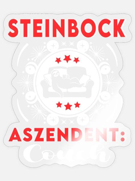 Sternzeichen Steinbock Aszendent Couch Birthday - Sticker Größe S (10 x 10 cm) - Transparent glänzend