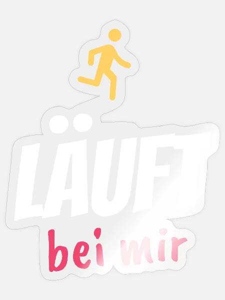 Läuft bei mir – Jugendsprache Spruch - Sticker Größe S (10 x 10 cm) - Transparent glänzend
