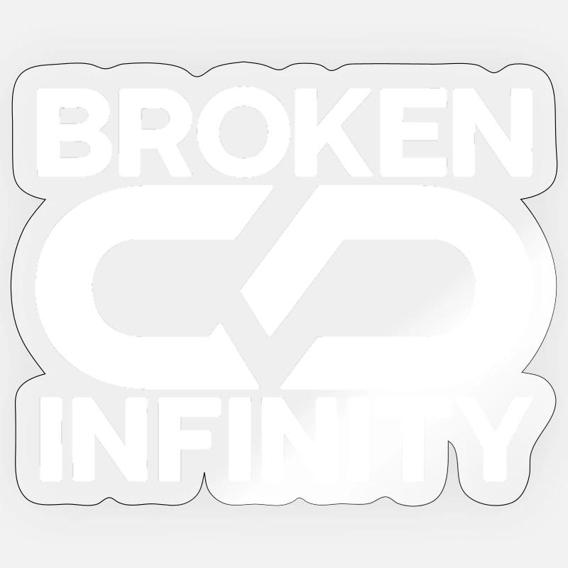 broken_infinity_white - Sticker taille S (10 x 10 cm) - brillant transparent