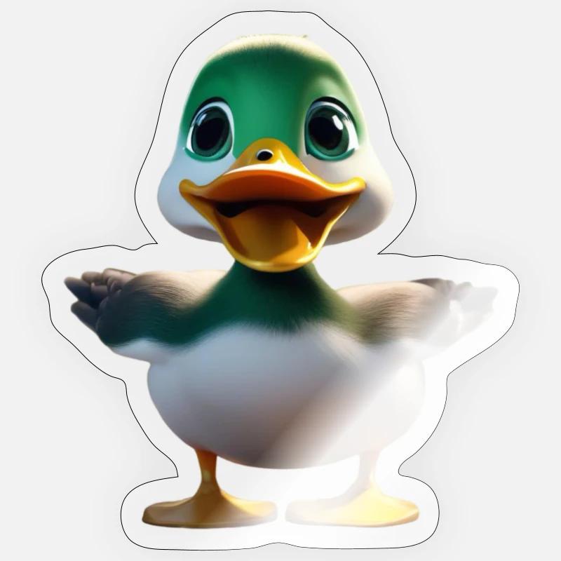 Süsses Entlein - Sticker Größe S (10 x 10 cm) - Transparent glänzend