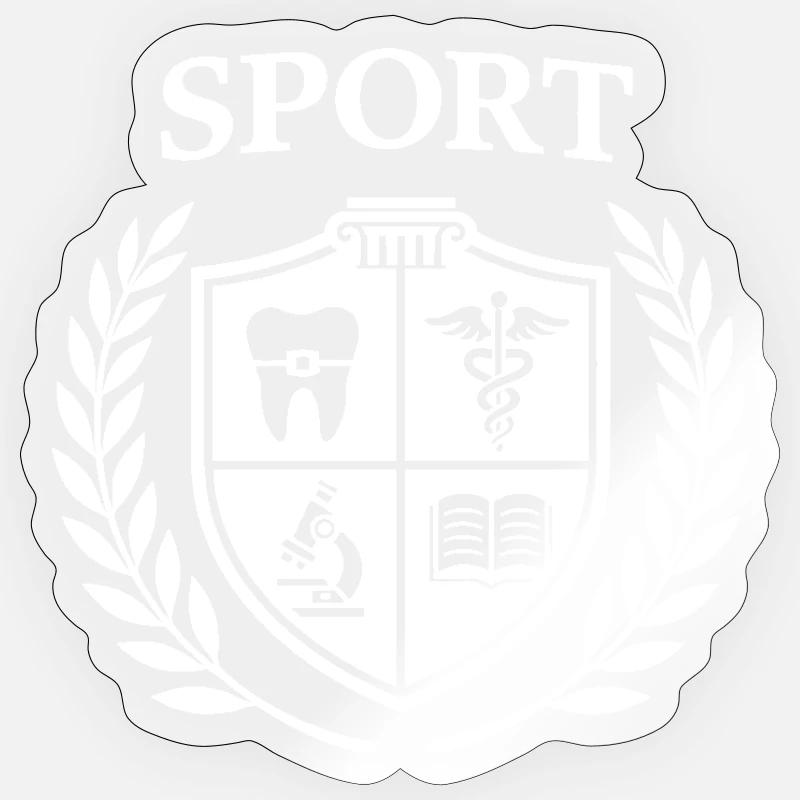 logo_sport_white_on_transparent - Sticker taille S (10 x 10 cm) - brillant transparent