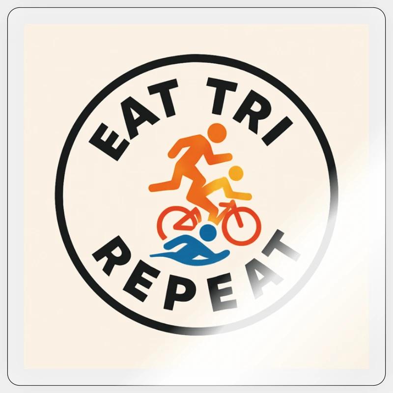 ESSEN SIE TRI REPEAT Sticker Größe S (10 x 10 cm)