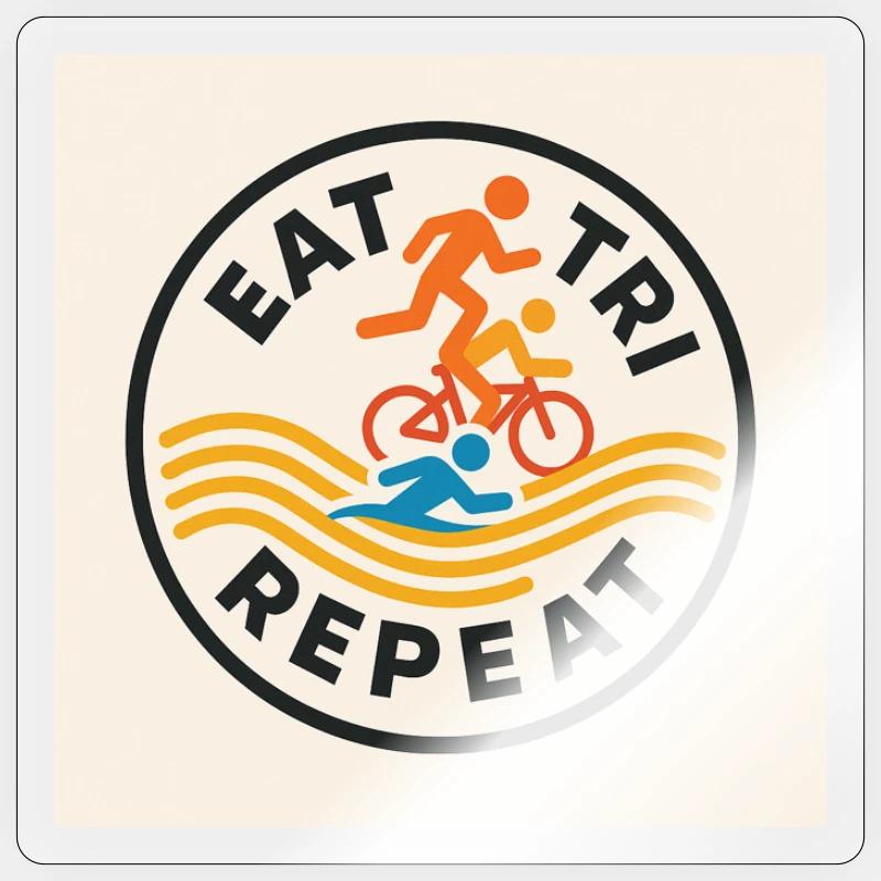 EAT TRI REPEAT Sticker size S (10 x 10 cm)