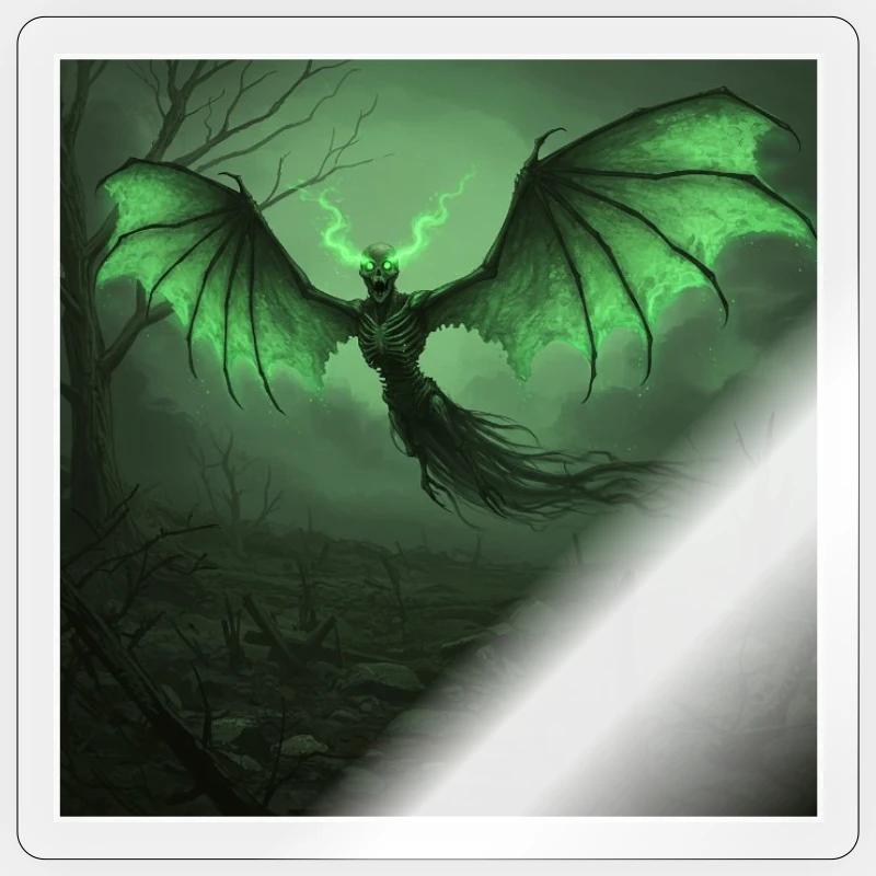 Night Alb with illuminations in the dark forest Sticker size S (10 x 10 cm)
