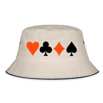 Poker Signs - Bucket Hat - Natur/Navy - Vorne