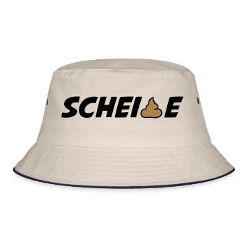 scheisse - Bucket Hat - Natur/Navy - Vorne
