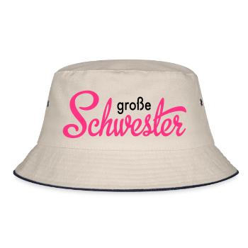 große Schwester - Bucket Hat - Natur/Navy - Vorne
