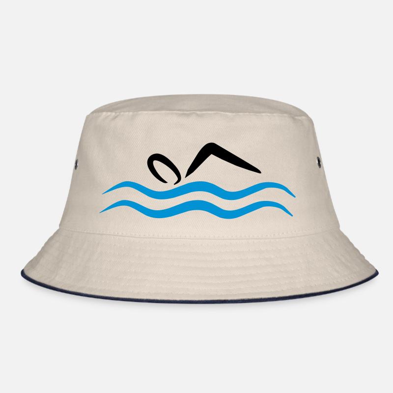 swimming - Bucket Hat - Natur/Navy