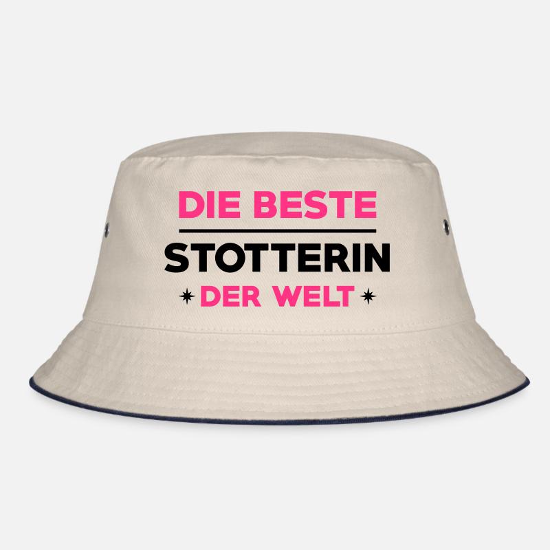 Stotterer Stotterin Stottern Stammeln Schwätzer - Bucket Hat - Natur/Navy