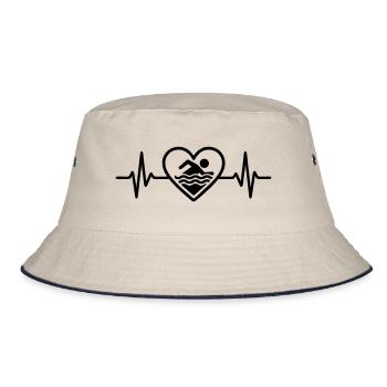 Swimming heart in the water - Bucket Hat - ecru/navy - Front