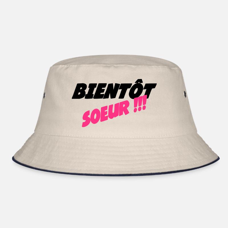 Bald eine SCHWESTER - Bucket Hat - Natur/Navy