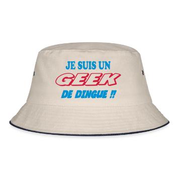 JE SUIS UN GEEK de dingue !!! - Bob - blanc cassé/bleu marine - Devant