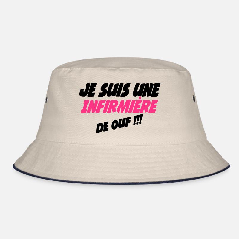 Je suis une infirmière de ouf - Bucket Hat - Natur/Navy