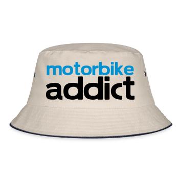 motorbike addict - Bucket Hat - ecru/navy - Front