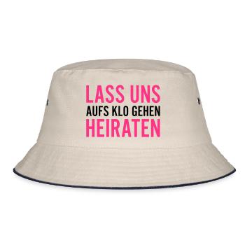 LASS UNS AUFS KLO GEHEN HEIRATEN - Bucket Hat - Natur/Navy - Vorne