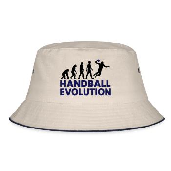 Handball Evolution Sport Motiv - Bucket Hat - Natur/Navy - Vorne