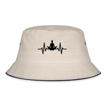 Heartbeat Yoga Meditation - Bucket Hat - ecru/navy - Front