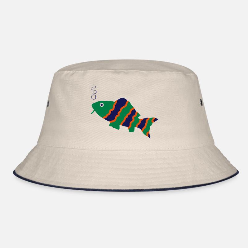 fisch - Bucket Hat - Natur/Navy