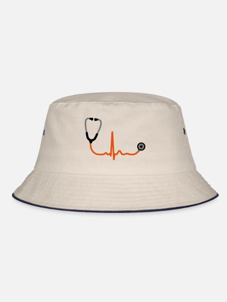 STETHOSCOPE DOCTOR HOSPITAL - Bucket Hat - ecru/navy - Front