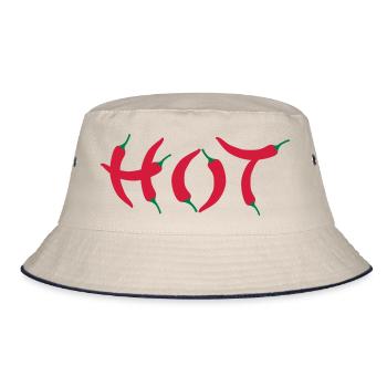 Hot - Bucket Hat - ecru/navy - Front