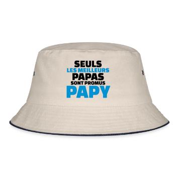 seuls les meilleurs papas sont promus papy - Bob - blanc cassé/bleu marine - Devant