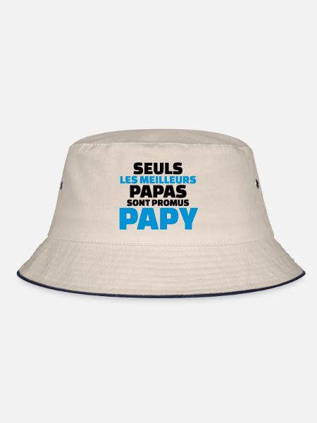 seuls les meilleurs papas sont promus papy - Bob - blanc cassé/bleu marine - Devant