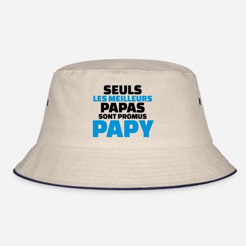 seuls les meilleurs papas sont promus papy - Bob - blanc cassé/bleu marine