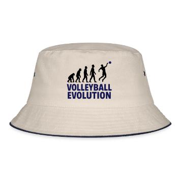 Volleyball Evolution Smash Geschenk Sport - Bucket Hat - Natur/Navy - Vorne
